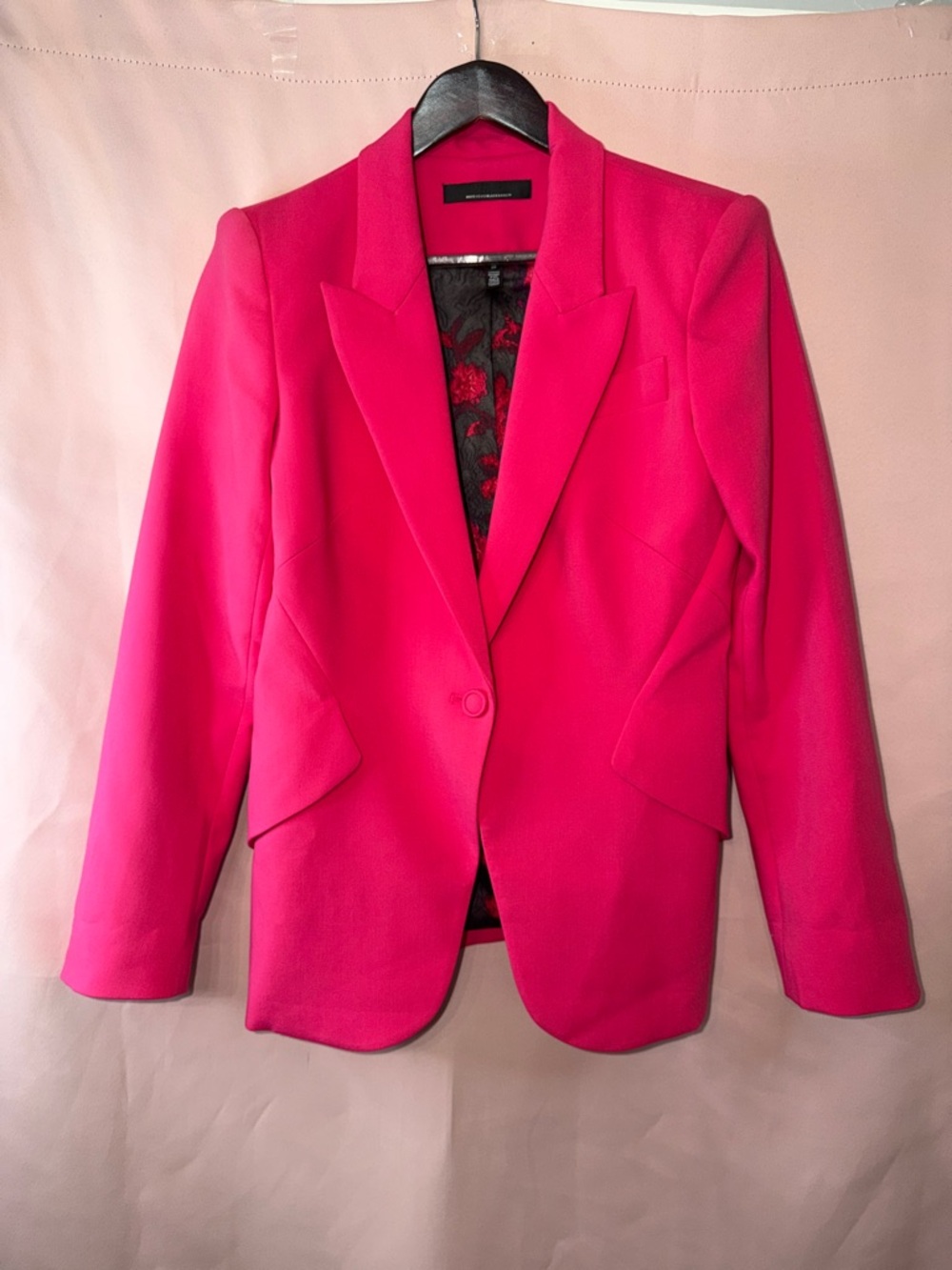 White House Black Market Bright Pink Single-Button Blazer - Picture 3 of 13